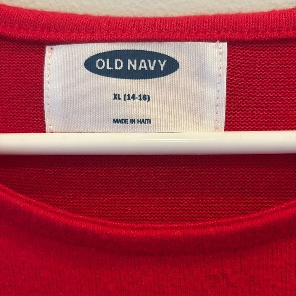 Old Navy - Girls long sleeve sweater | shirt - size XL (14-16).  Red